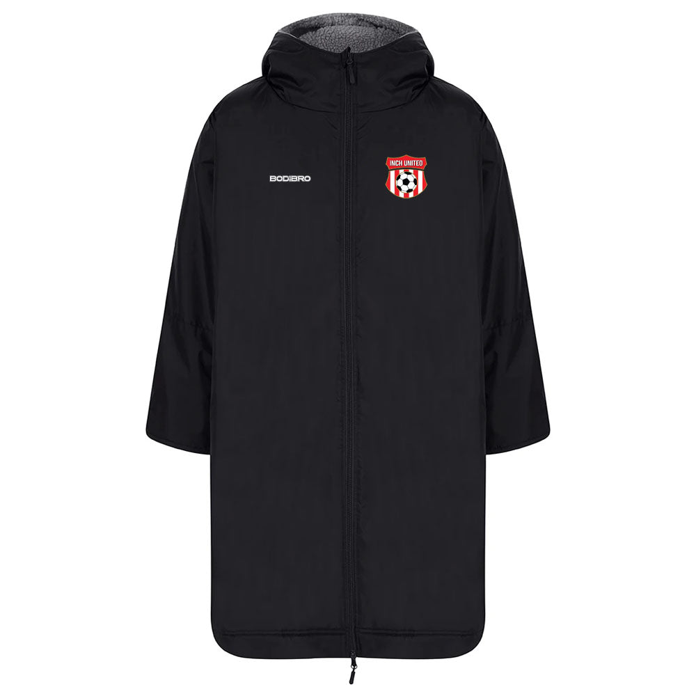 Inch United Adults All Weather Robe | Black/Red